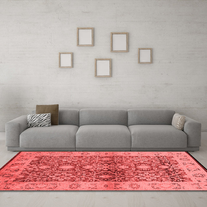 Industrial Red Washable Rugs