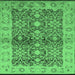 Square Machine Washable Oriental Emerald Green Industrial Area Rugs, wshurb3071emgrn