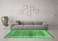 Machine Washable Oriental Emerald Green Industrial Rug, wshurb3071emgrn