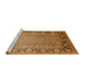 Sideview of Machine Washable Industrial Modern Mahogany Brown Rug, wshurb3072