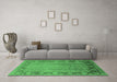 Machine Washable Oriental Emerald Green Industrial Area Rugs in a Living Room,, wshurb3072emgrn