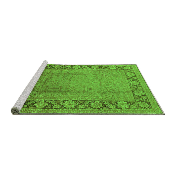 Sideview of Machine Washable Oriental Green Industrial Area Rugs, wshurb3072grn