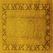 Square Oriental Yellow Industrial Rug, urb3072yw