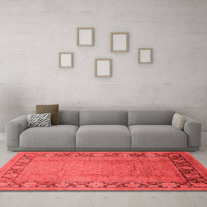 Industrial Red Washable Rugs