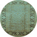 Round Oriental Light Blue Industrial Rug, urb3072lblu