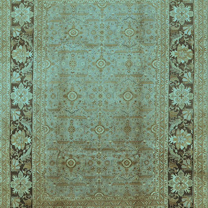 Machine Washable Oriental Light Blue Industrial Rug, wshurb3072lblu