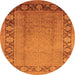 Round Oriental Orange Industrial Rug, urb3072org