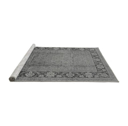 Sideview of Machine Washable Oriental Gray Industrial Rug, wshurb3072gry