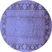 Round Oriental Blue Industrial Rug, urb3072blu