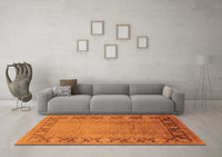 Machine Washable Oriental Orange Industrial Rug, wshurb3072org