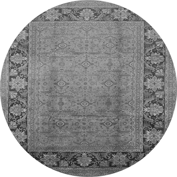 Round Oriental Gray Industrial Rug, urb3072gry