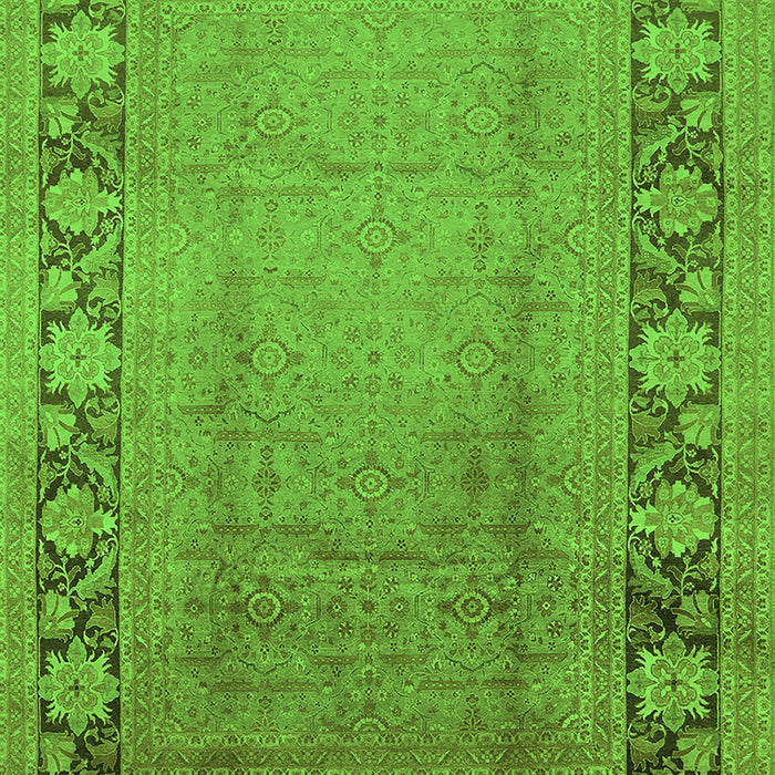 Machine Washable Oriental Green Industrial Area Rugs, wshurb3072grn