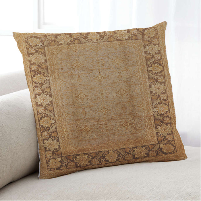 Lifestyle Image of Mid-Century Modern Urban Square Mahogany Brown Throw Pillow, 18 inch by 18 inch, pwurb3072