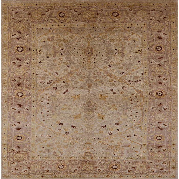 Square Machine Washable Industrial Modern Light Brown Rug, wshurb3073