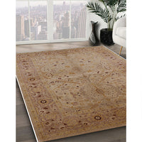 Mid-Century Modern Light Brown Oriental Rug, urb3073