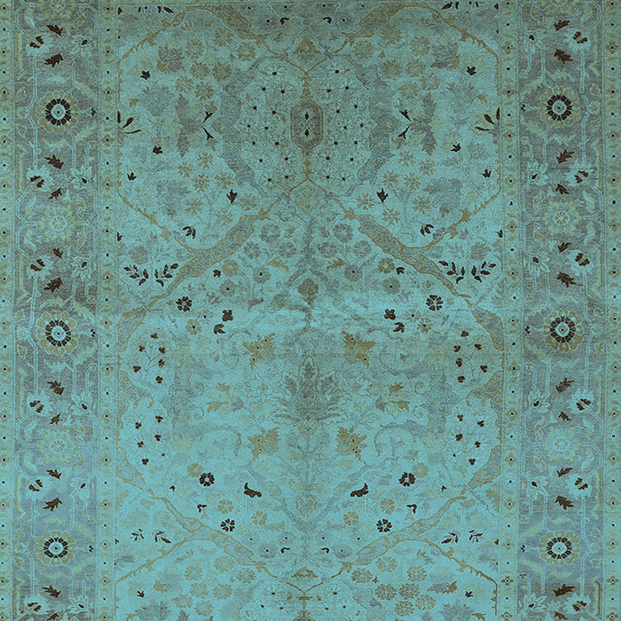 Machine Washable Oriental Light Blue Industrial Rug, wshurb3073lblu