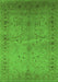 Machine Washable Oriental Green Industrial Area Rugs, wshurb3073grn