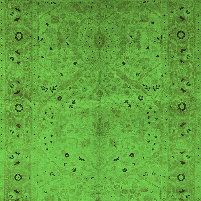 Machine Washable Oriental Green Industrial Area Rugs, wshurb3073grn
