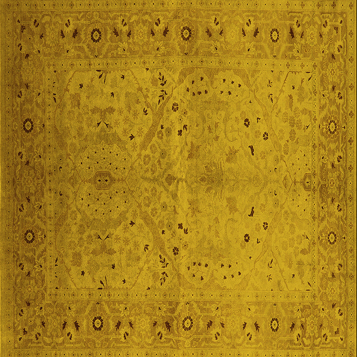 Square Oriental Yellow Industrial Rug, urb3073yw