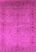 Machine Washable Oriental Pink Industrial Rug, wshurb3073pnk