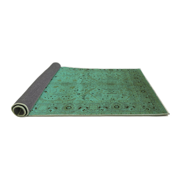 Sideview of Oriental Turquoise Industrial Rug, urb3073turq