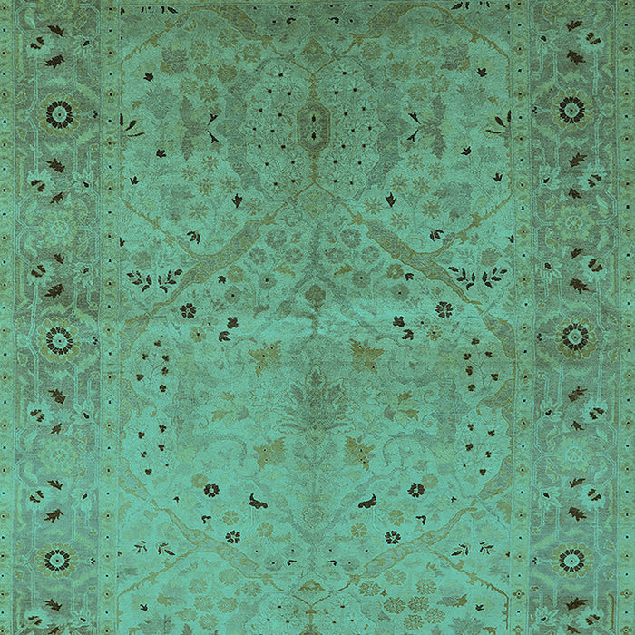 Machine Washable Oriental Turquoise Industrial Area Rugs, wshurb3073turq