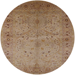 Round Machine Washable Industrial Modern Light Brown Rug, wshurb3073