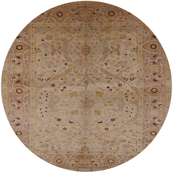 Round Machine Washable Industrial Modern Light Brown Rug, wshurb3073