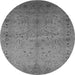 Round Oriental Gray Industrial Rug, urb3073gry