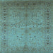 Square Oriental Light Blue Industrial Rug, urb3073lblu