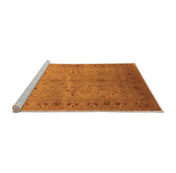 Sideview of Machine Washable Oriental Orange Industrial Area Rugs, wshurb3073org