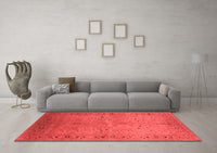 Machine Washable Oriental Red Industrial Rug, wshurb3073red