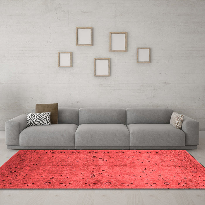 Industrial Red Washable Rugs