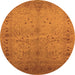 Round Oriental Orange Industrial Rug, urb3073org