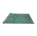 Sideview of Machine Washable Oriental Light Blue Industrial Rug, wshurb3074lblu