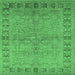 Square Oriental Emerald Green Industrial Rug, urb3074emgrn