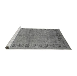 Sideview of Machine Washable Oriental Gray Industrial Rug, wshurb3074gry