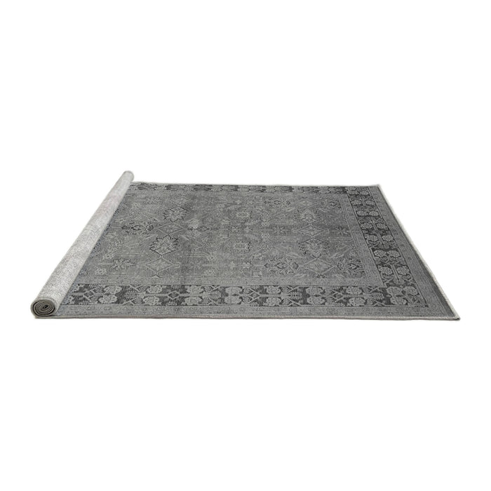Sideview of Machine Washable Oriental Gray Industrial Rug, wshurb3074gry