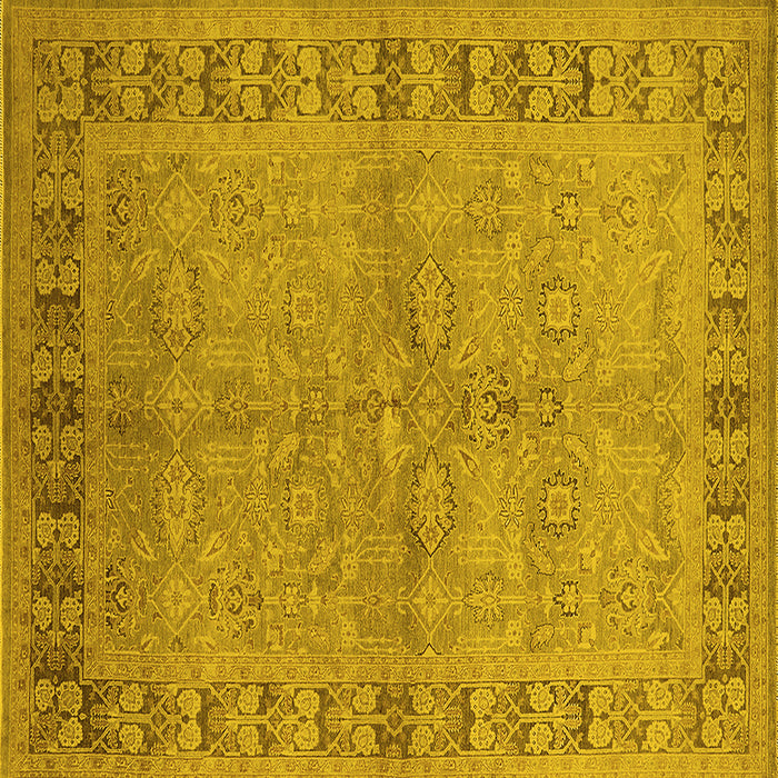 Square Oriental Yellow Industrial Rug, urb3074yw