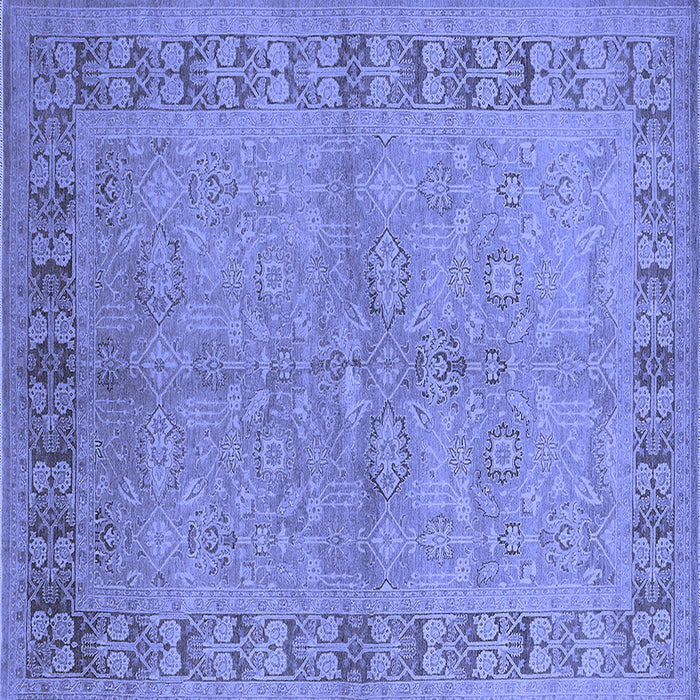 Square Machine Washable Oriental Blue Industrial Rug, wshurb3074blu