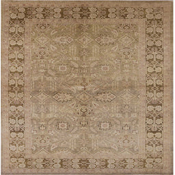 Square Machine Washable Industrial Modern Light Brown Rug, wshurb3074