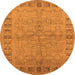 Round Oriental Orange Industrial Rug, urb3074org