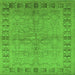 Square Machine Washable Oriental Green Industrial Area Rugs, wshurb3074grn