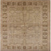 Square Mid-Century Modern Light Brown Oriental Rug, urb3074