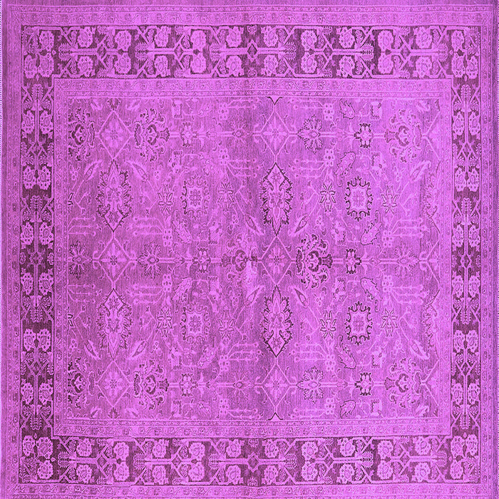 Square Machine Washable Oriental Purple Industrial Area Rugs, wshurb3074pur