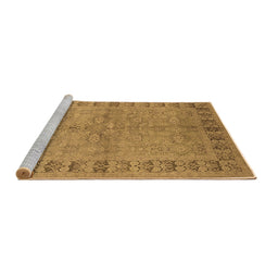 Sideview of Machine Washable Oriental Brown Industrial Rug, wshurb3074brn