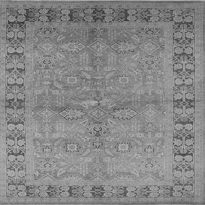Square Machine Washable Oriental Gray Industrial Rug, wshurb3074gry