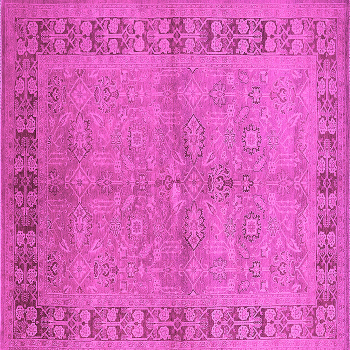 Square Machine Washable Oriental Pink Industrial Rug, wshurb3074pnk