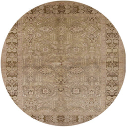 Round Machine Washable Industrial Modern Light Brown Rug, wshurb3074