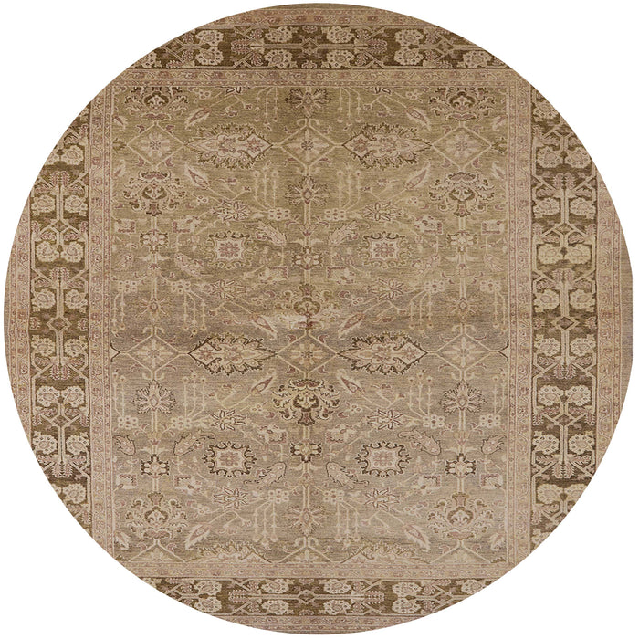 Round Machine Washable Industrial Modern Light Brown Rug, wshurb3074